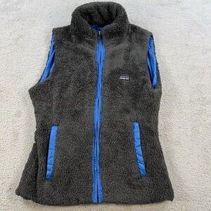 Patagonia Vest Womens Small Blue Los Gatos Reversible Full Zip Sherpa Fleece